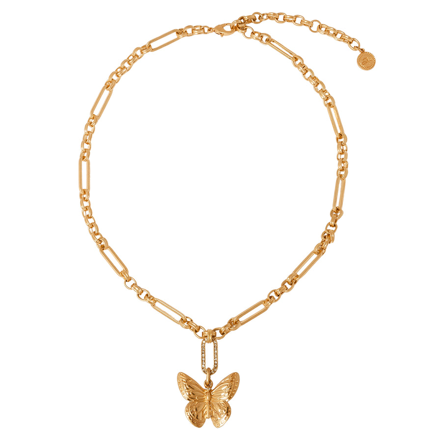 Serene Wings Butterfly Necklace Gold