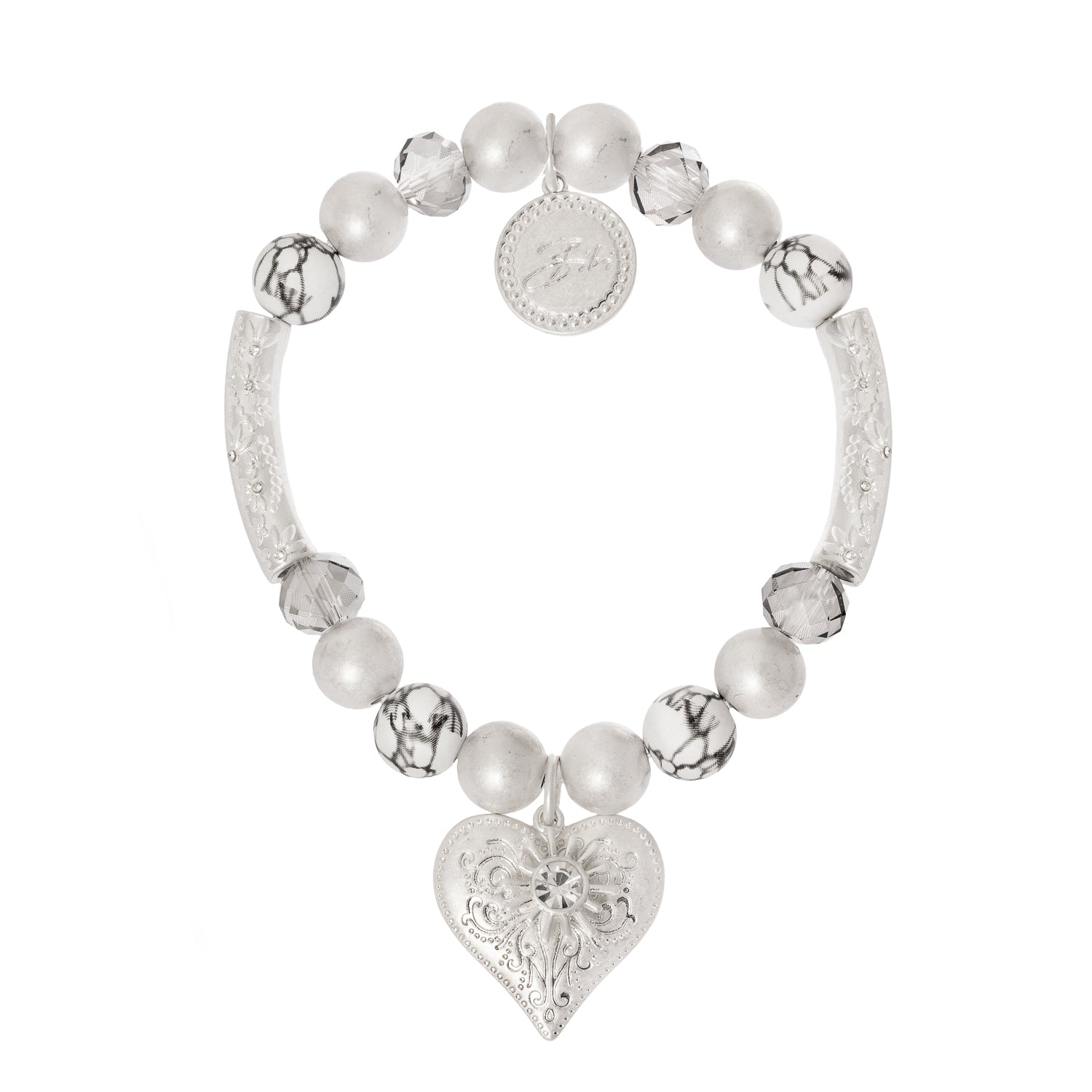 Silver Heart Bracelet Sun Ball Bracelet Bibi Bijoux Meller Designs