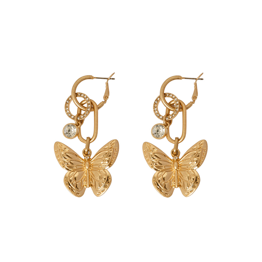 Serene Wings Interchangeable Hoop Earrings Gold