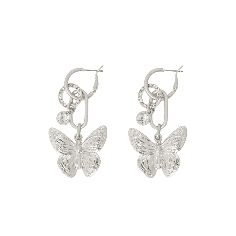 Serene Wings Interchangeable Hoop Earrings Silver