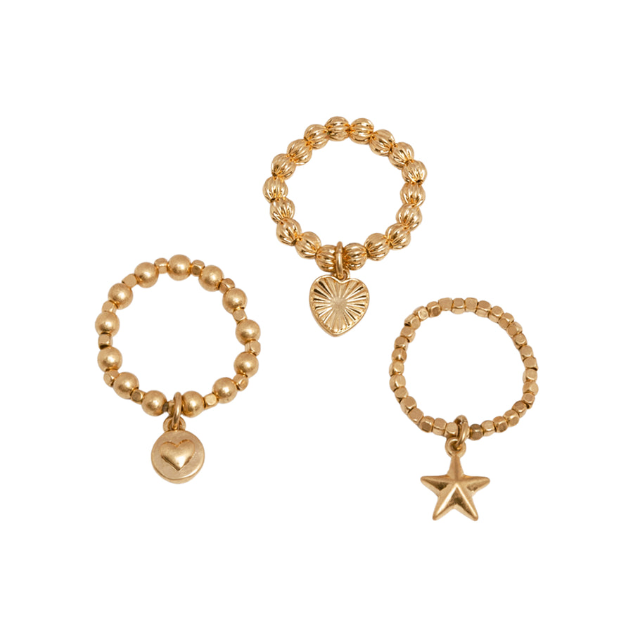 Stellar Harmony Stretch Ring Set Gold