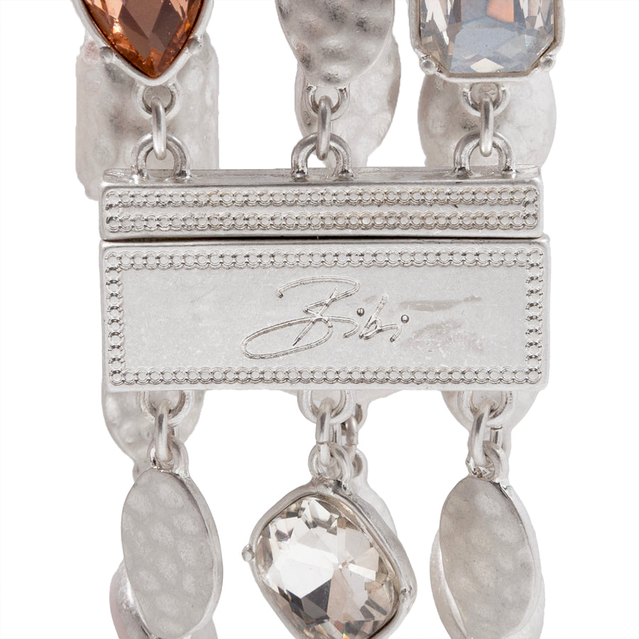 Silver 'Bejewelled' Layered Cuff Bracelet