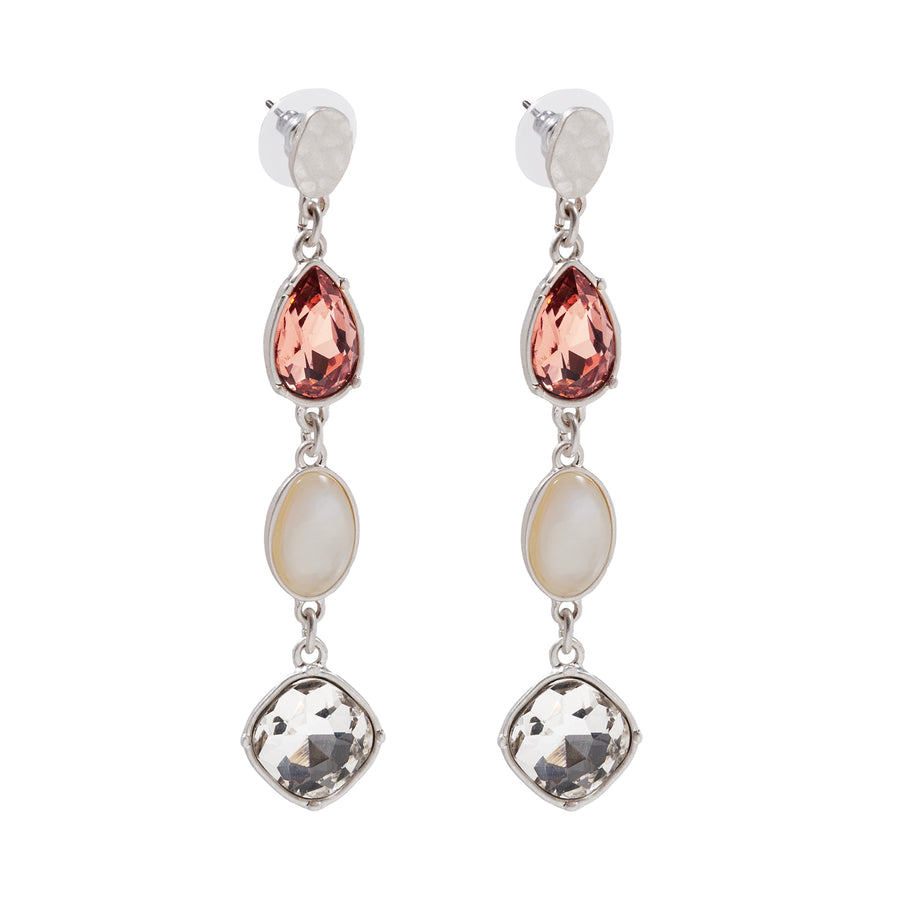 Silver 'Bejewelled' Statement Drop Earrings