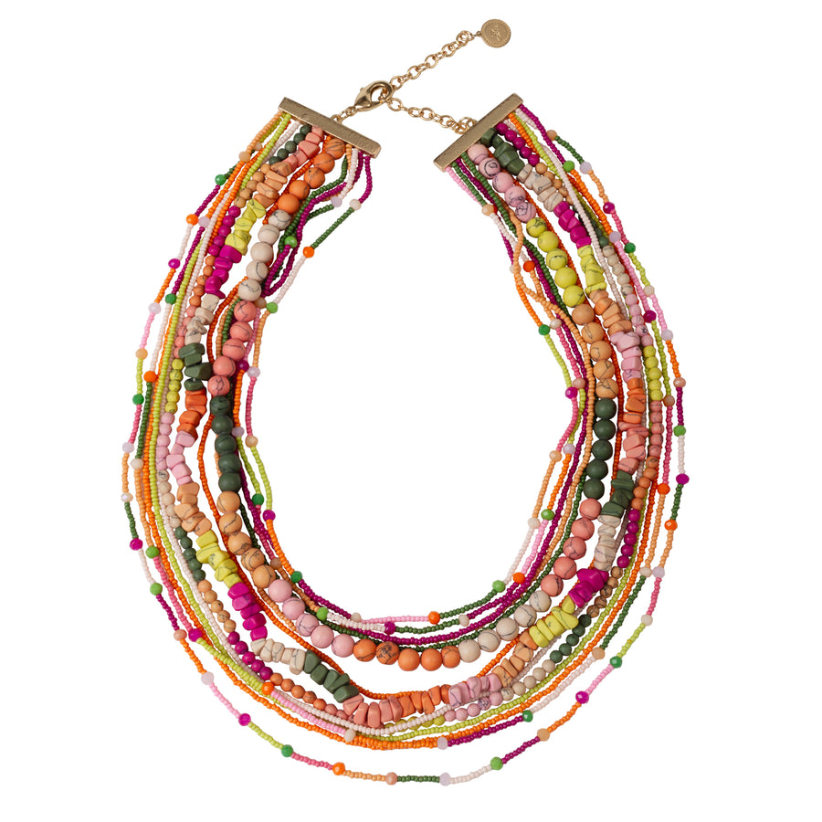 Multi Colour Layered 'Beaded' Necklace