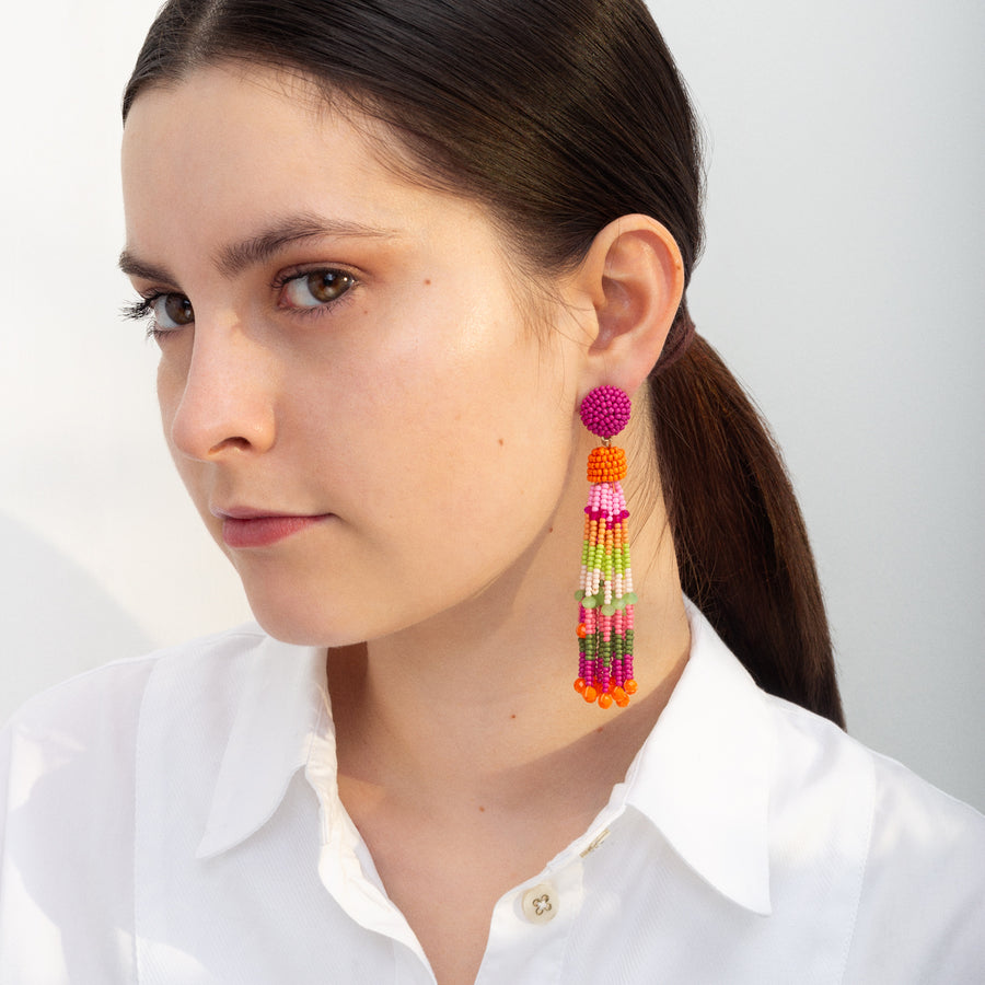 Multi Colour 'Beaded' Earrings