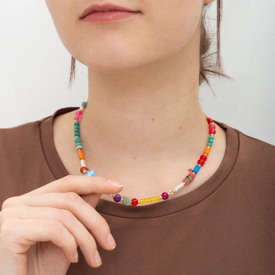 Gold Multi 'Beaded' Friendship Necklace