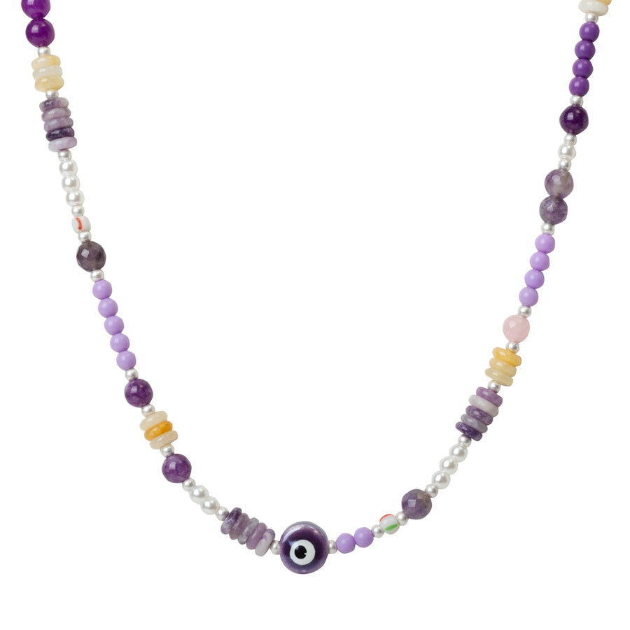 Silver Multi 'Beaded' Friendship Necklace