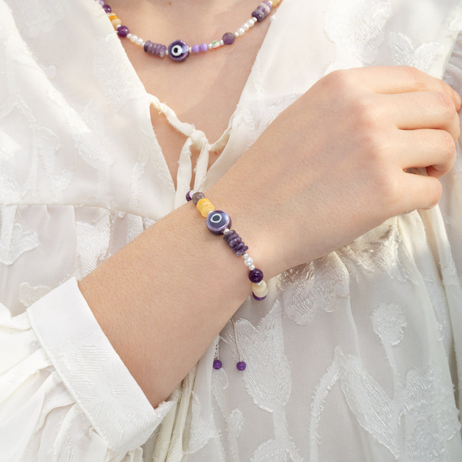 Silver Multi 'Beaded' Friendship Bracelet