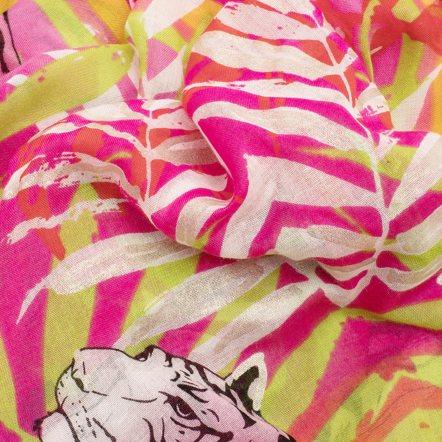 Pink 'Tropical' Print Kaftan