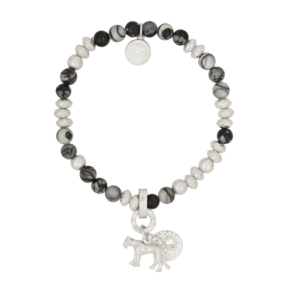 Silver Majesty Lioness Charm Bracelet