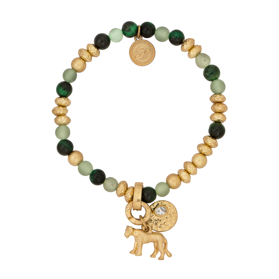 Green Majesty Lioness Charm Bracelet
