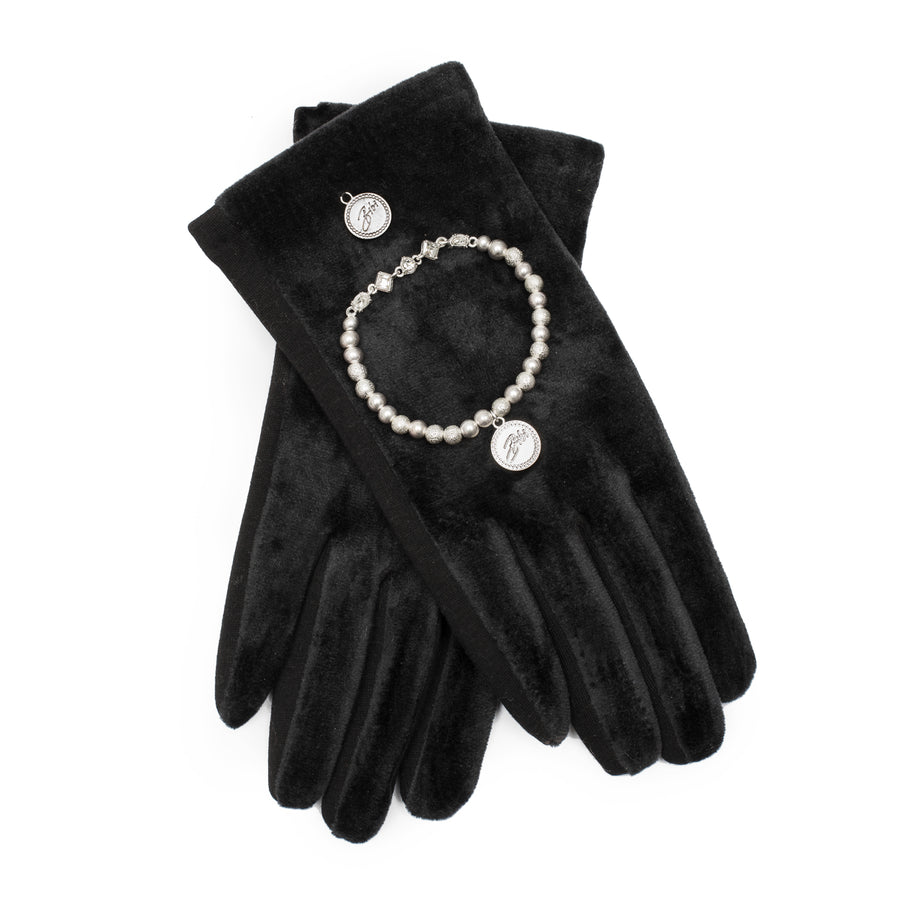 Black Obsidian Glove And Bracelet Set