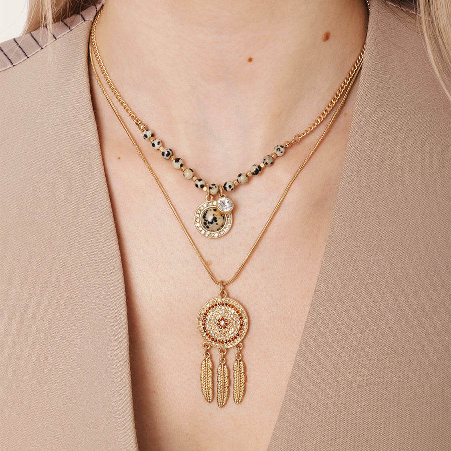 Dreamcatcher Layered Necklace Gold