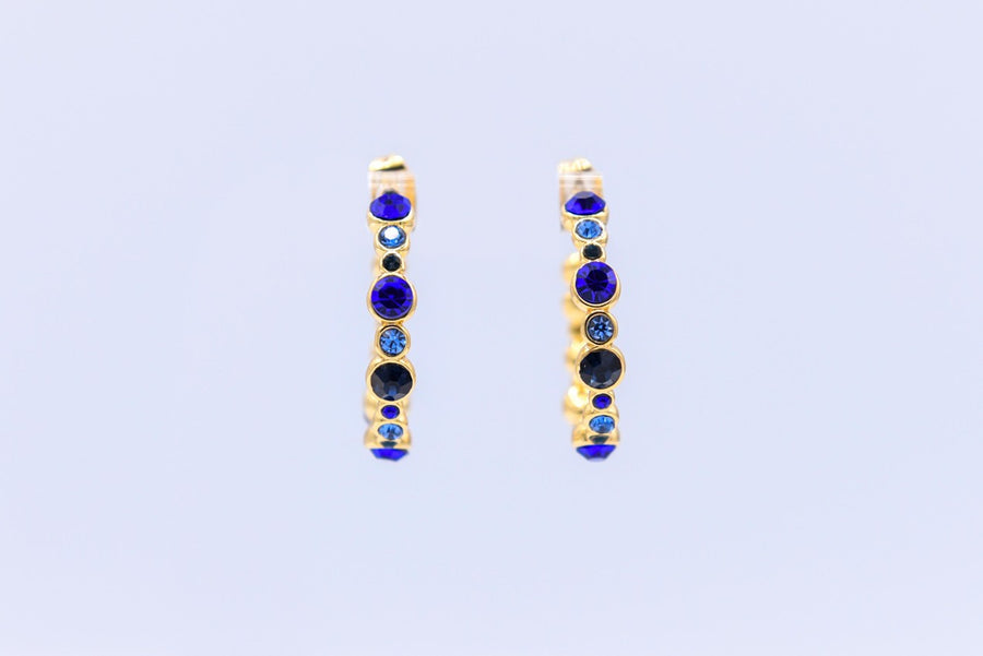 Blue Hoop Earrings