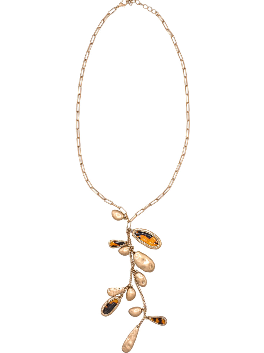 Tortoise Shell Long Tassel Necklace