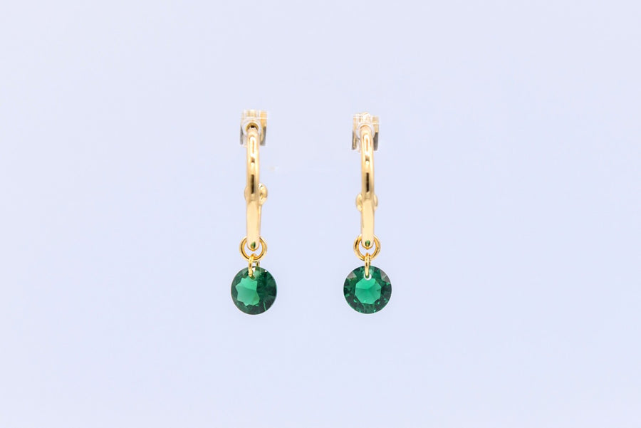 Green Drop CZ Earrings