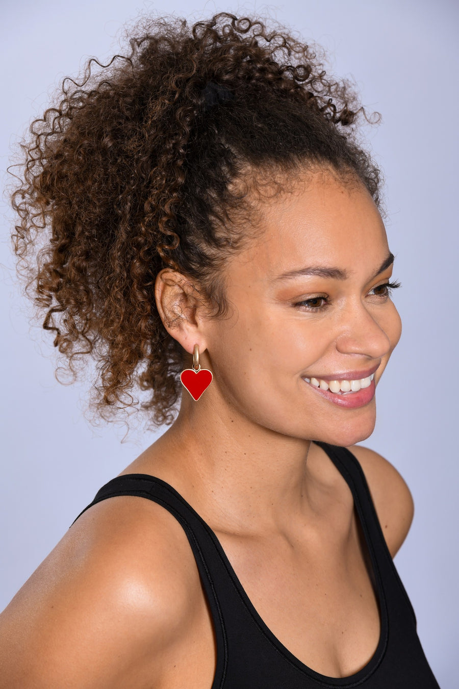 Red Heart drop earrings