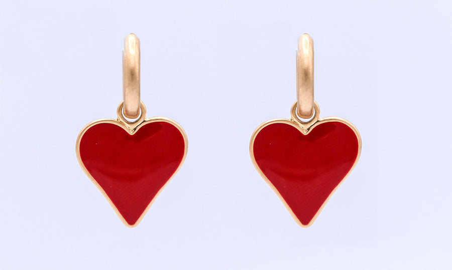 Red Heart drop earrings