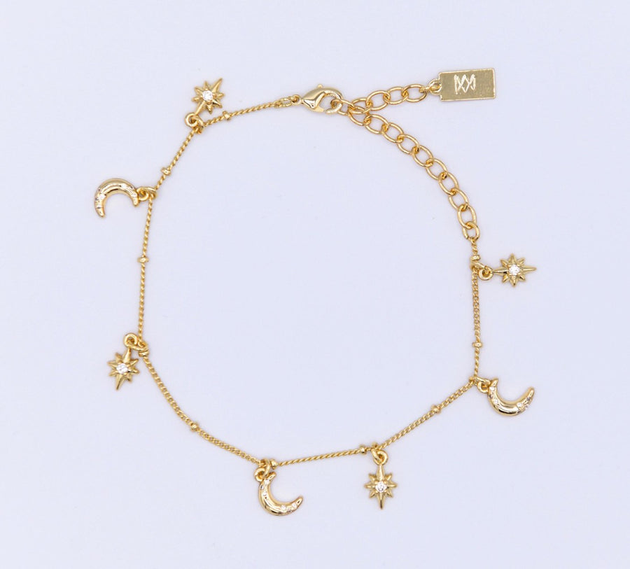Moon and Star Charm Bracelet