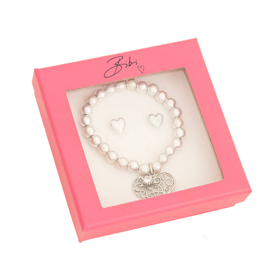 Bibi Bijoux Silver Filigree Heart Gift Set