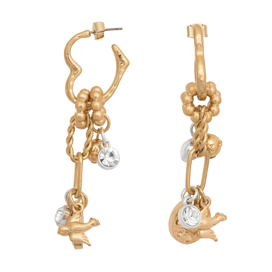 Bibi Bijoux Gold Hearts & Stars Detachable Earrings