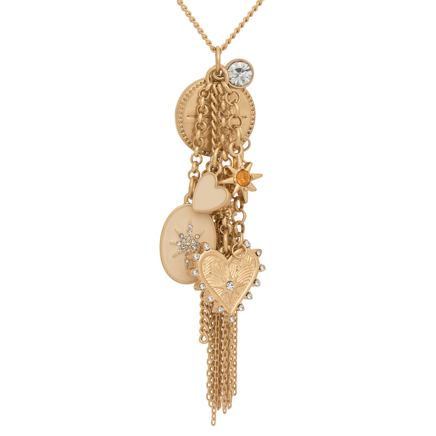 Bibi Bijoux Gold Hearts & Stars Cluster Necklace