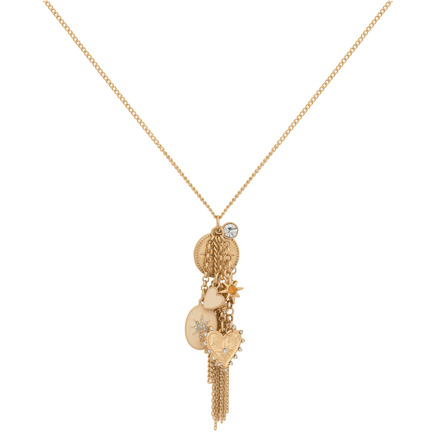 Bibi Bijoux Gold Hearts & Stars Cluster Necklace