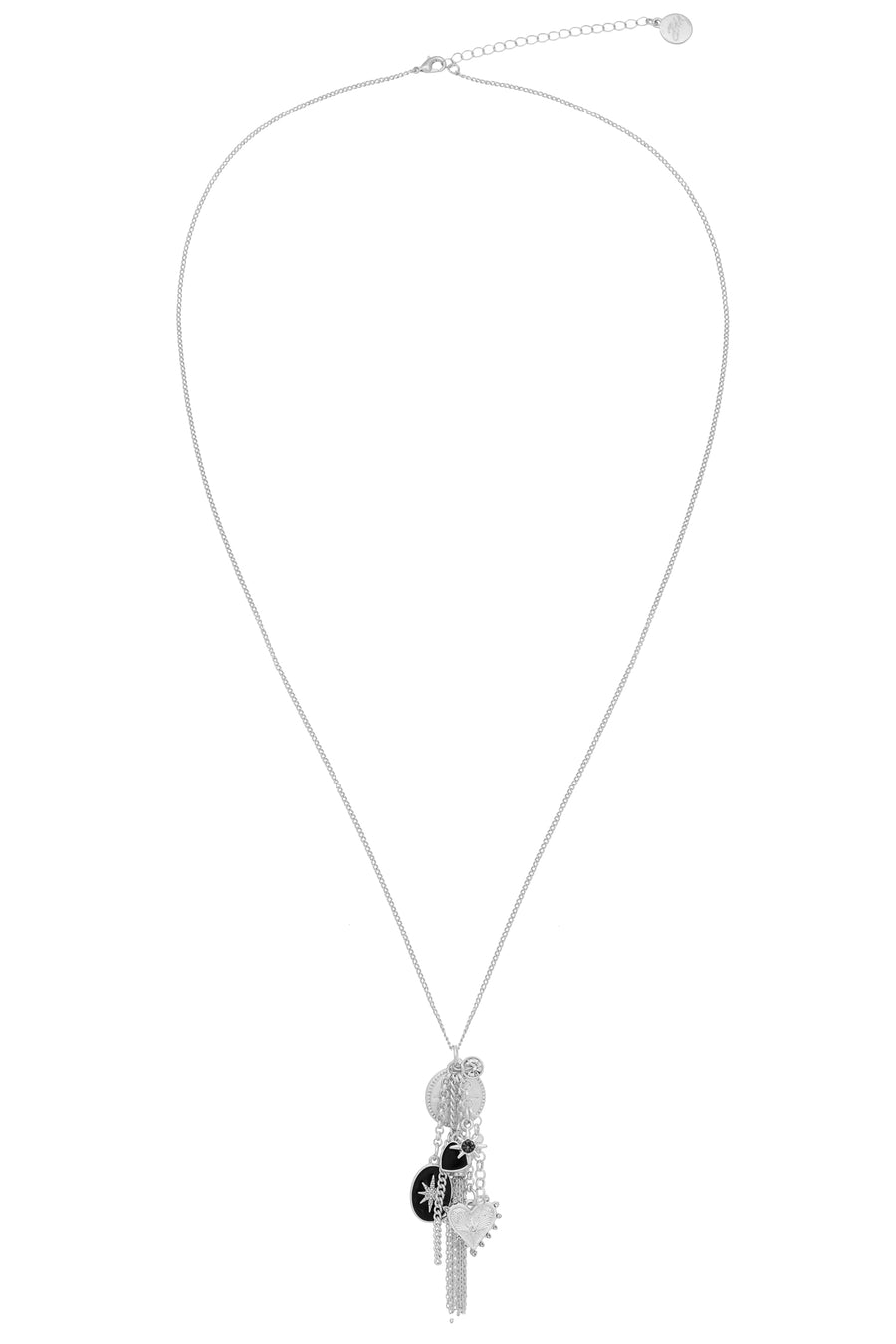 Bibi Bijoux Silver Hearts & Stars Cluster Necklace