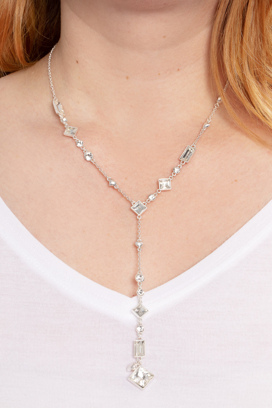 Bibi Bijoux Silver Vintage Crystal Necklace
