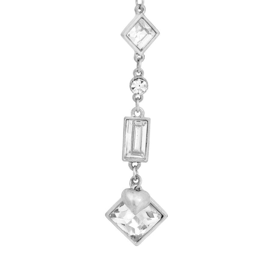 Bibi Bijoux Silver Vintage Crystal Necklace