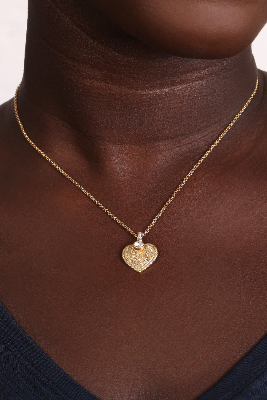 Bibi Bijoux Gold Heart On Fire Necklace