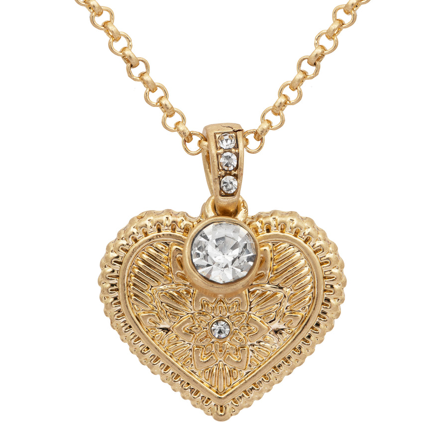 Bibi Bijoux Gold Heart On Fire Necklace