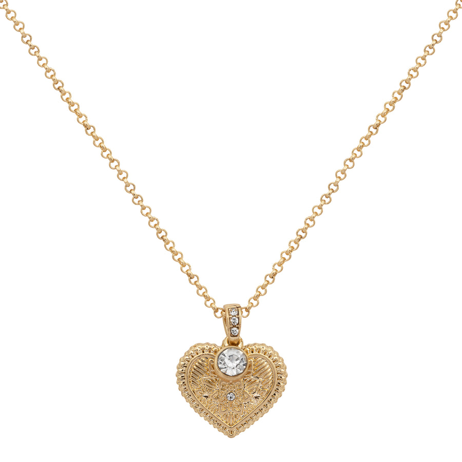 Bibi Bijoux Gold Heart On Fire Necklace