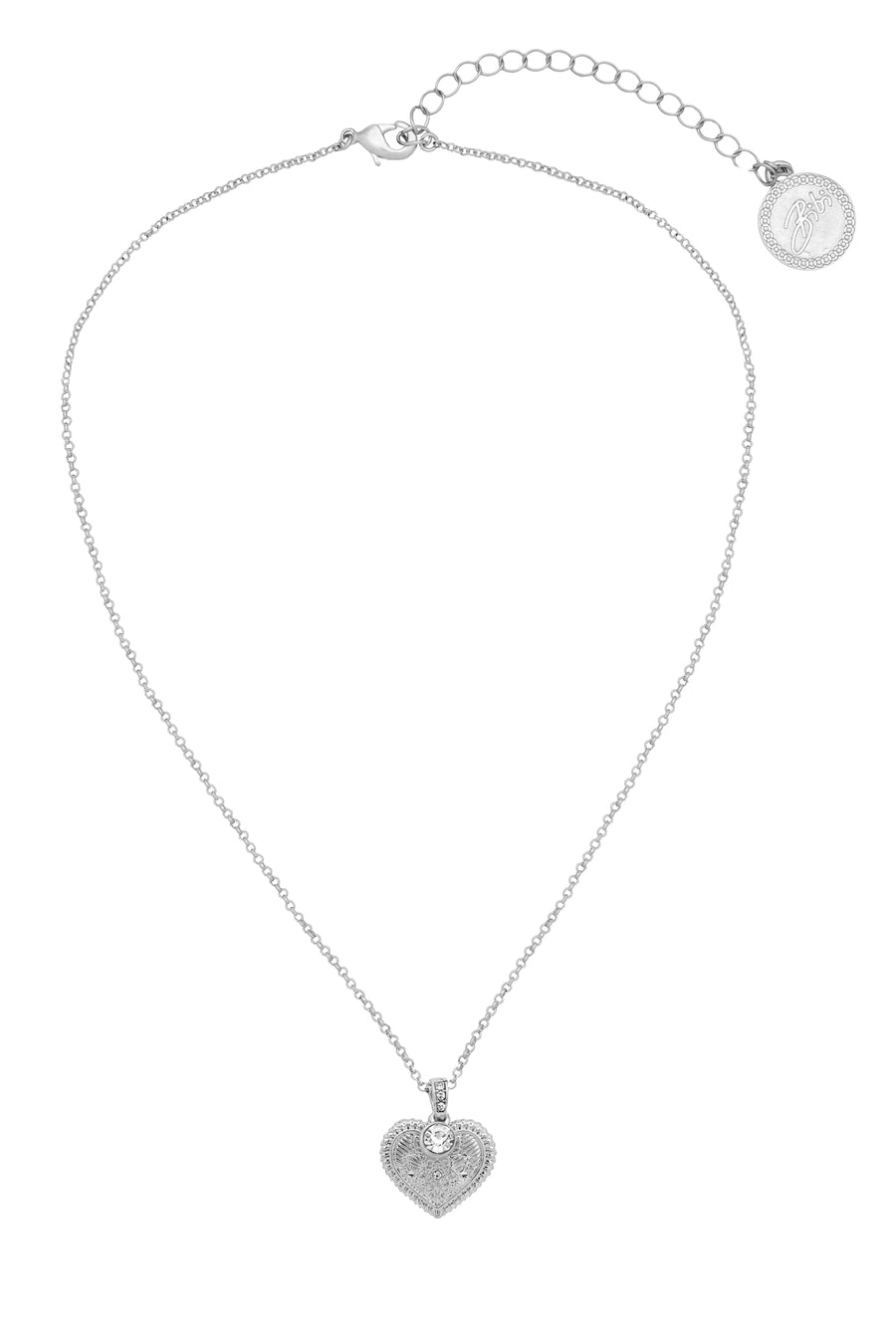 Bibi Bijoux Silver Heart On Fire Necklace