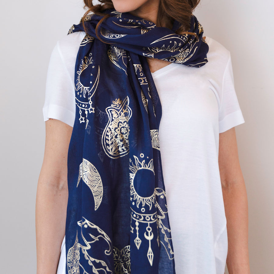 Women's Navy Scarf 