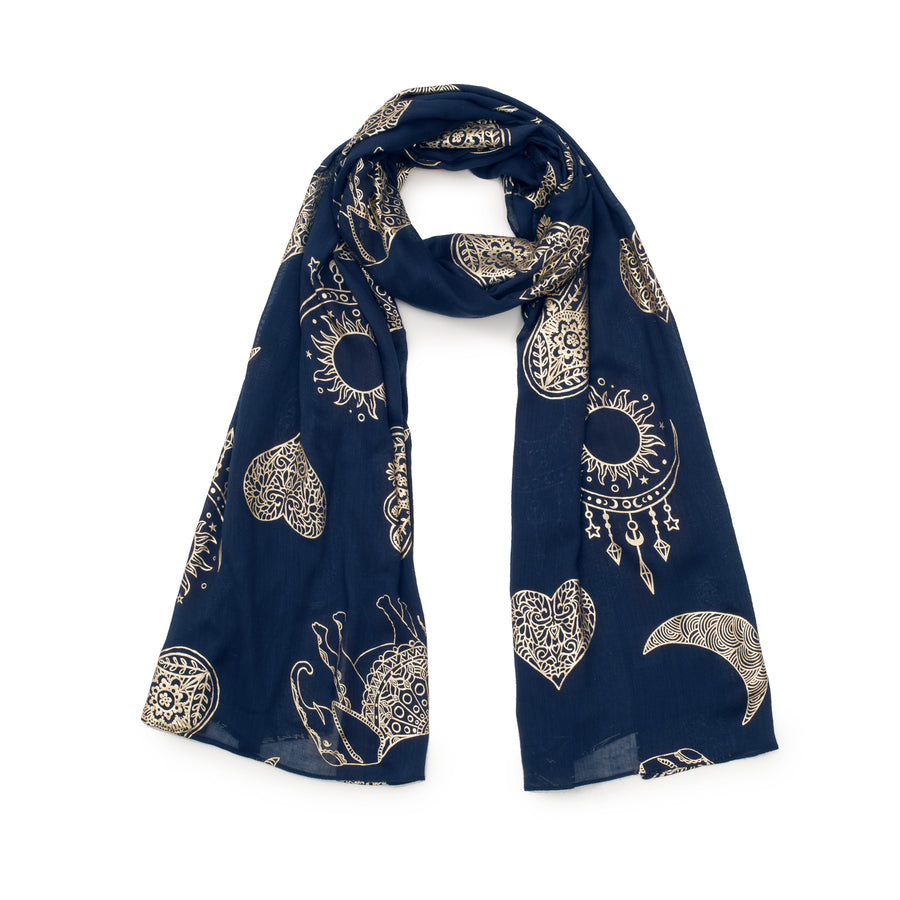 Bibi Bijoux Navy Festivity Scarf