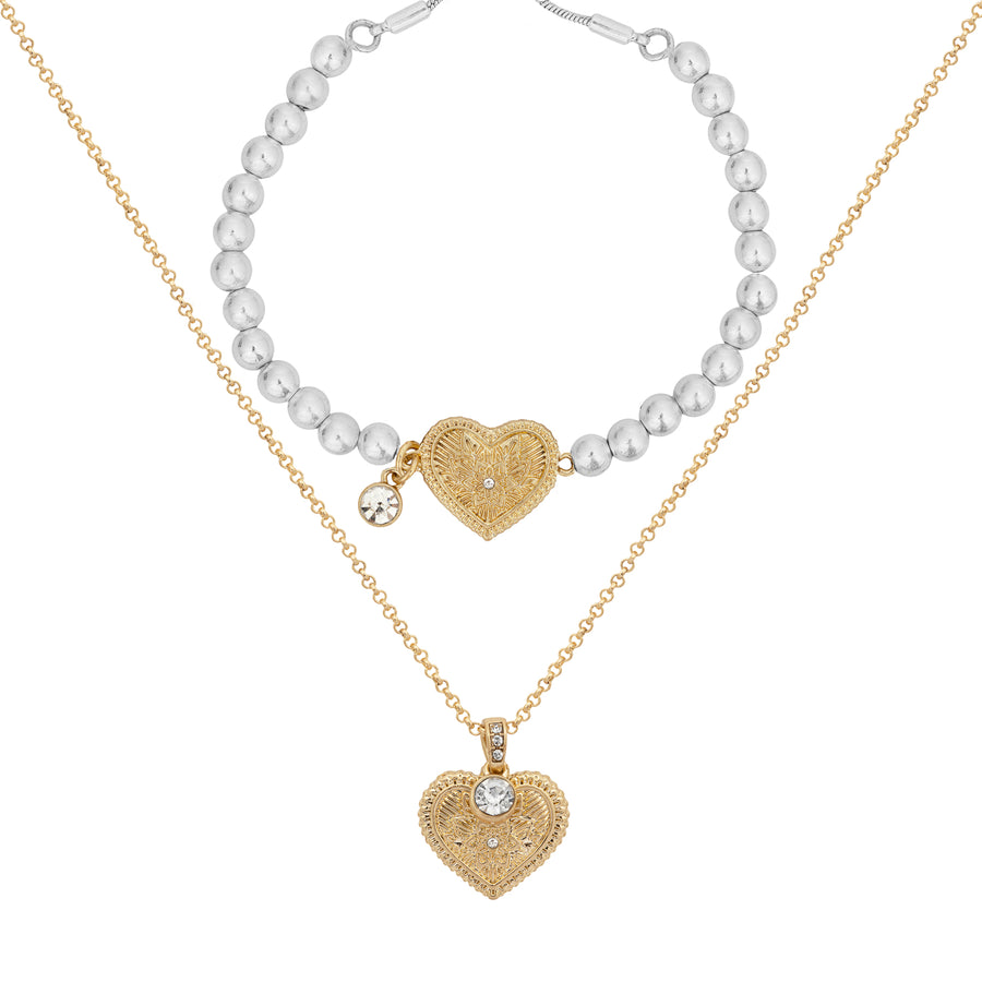 Bibi Bijoux Gold Heart On Fire Gift Set