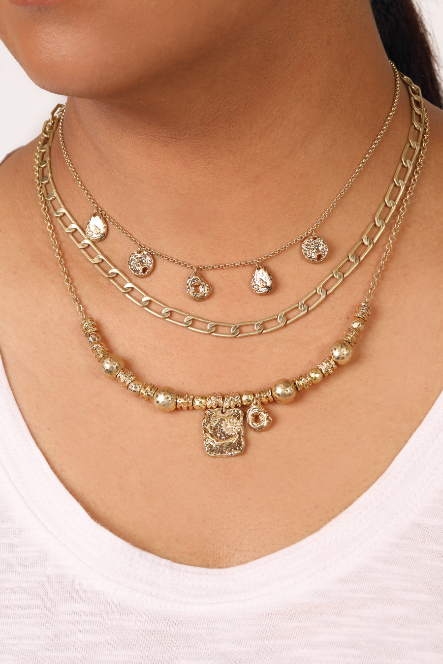 Bibi Bijoux Gold Molten Metal Necklace