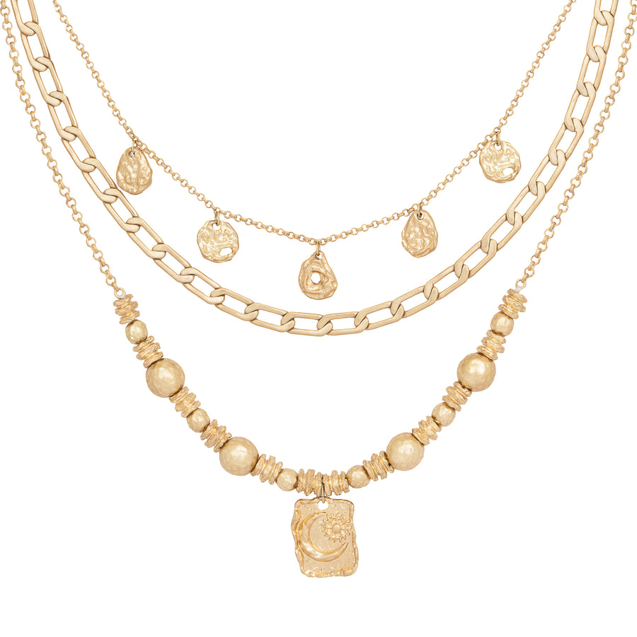 Bibi Bijoux Gold Molten Metal Necklace