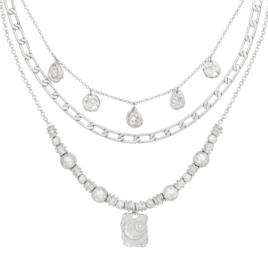 Bibi Bijoux Silver Molten Metal Necklace