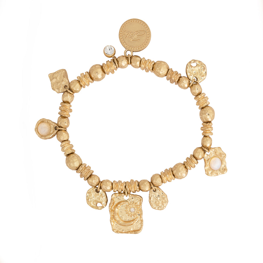 Bibi Bijoux Gold Molten Metal Ball Bracelet