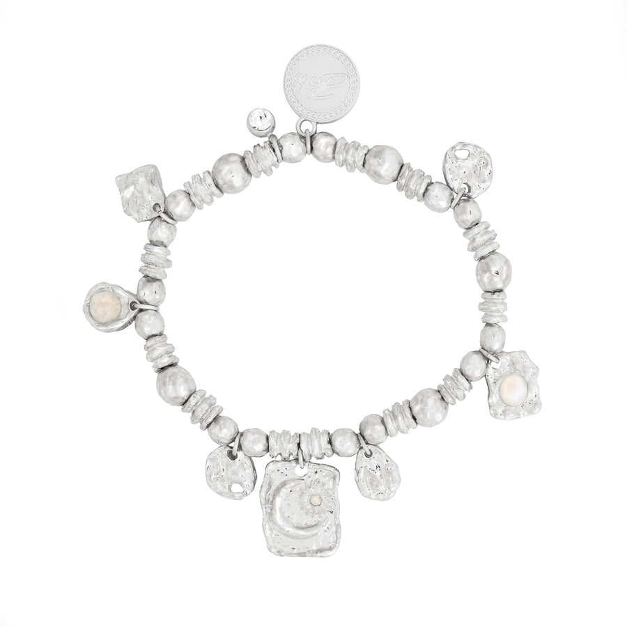 Bibi Bijoux Silver Molten Metal Ball Bracelet