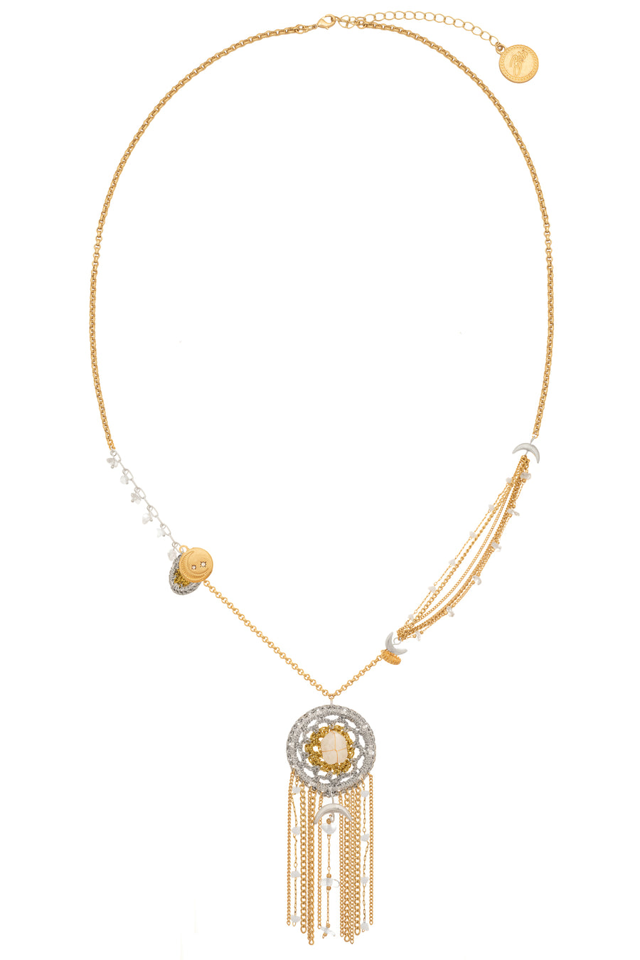 Bibi Bijoux Gold Clear Quartz Dreamcatcher Necklace