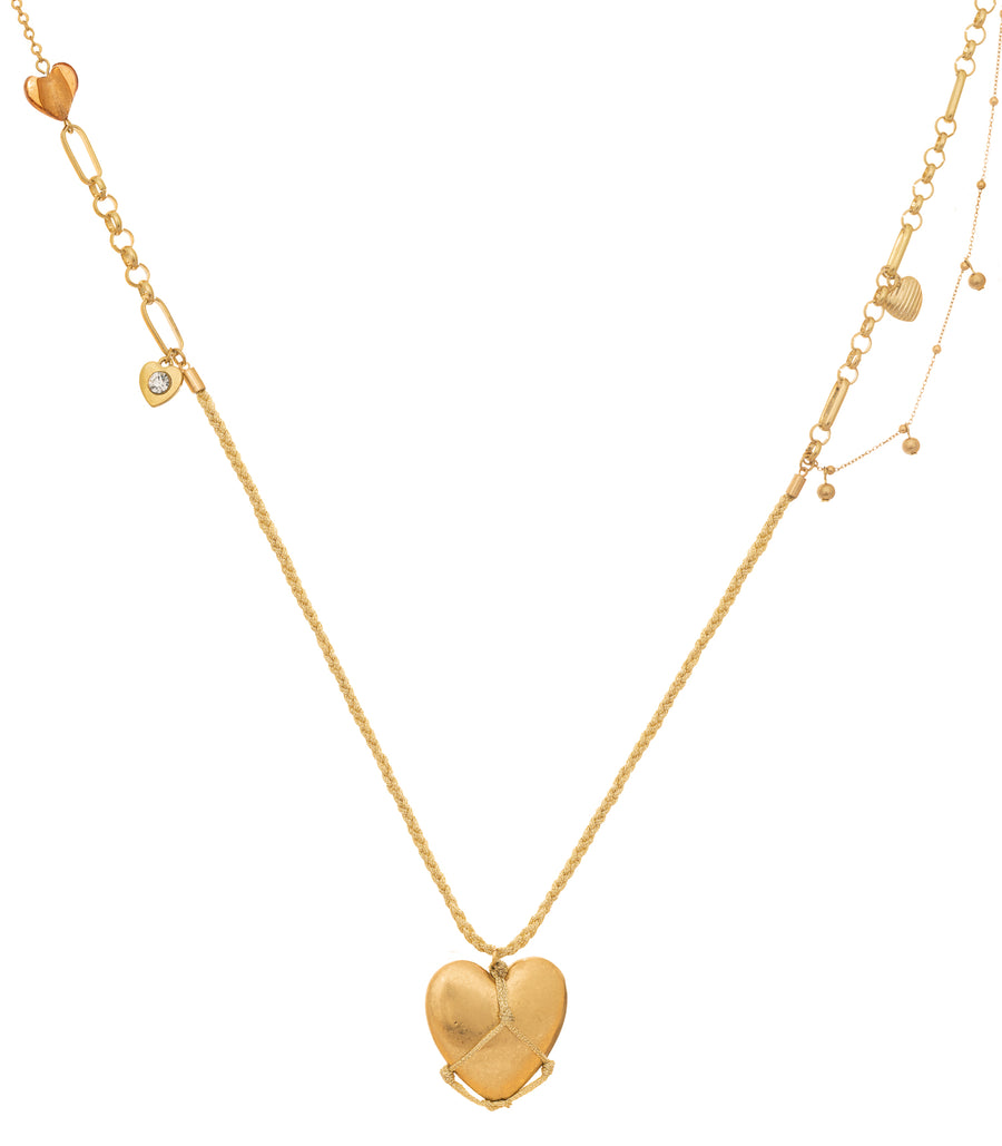 Bibi Bijoux Gold Puffed Heart Necklace