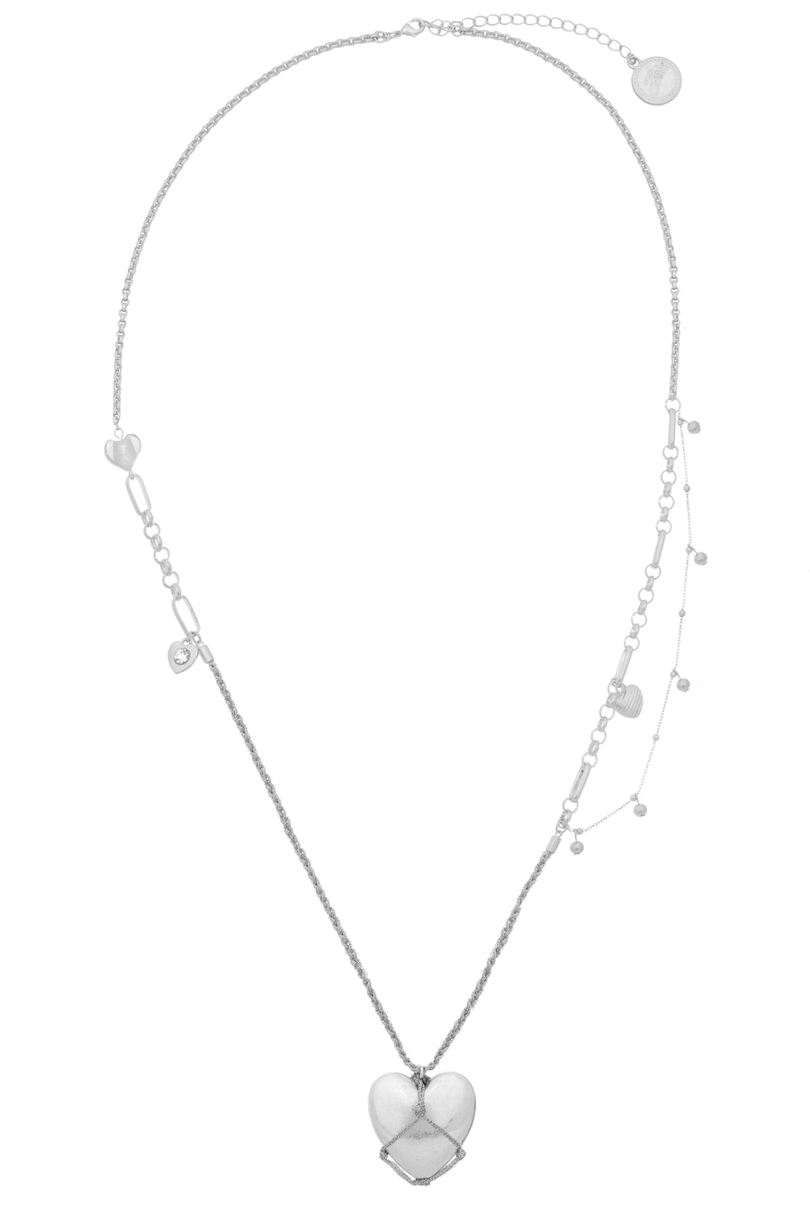Bibi Bijoux Silver Puffed Heart Necklace