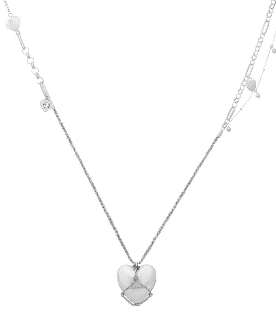 Bibi Bijoux Silver Puffed Heart Necklace