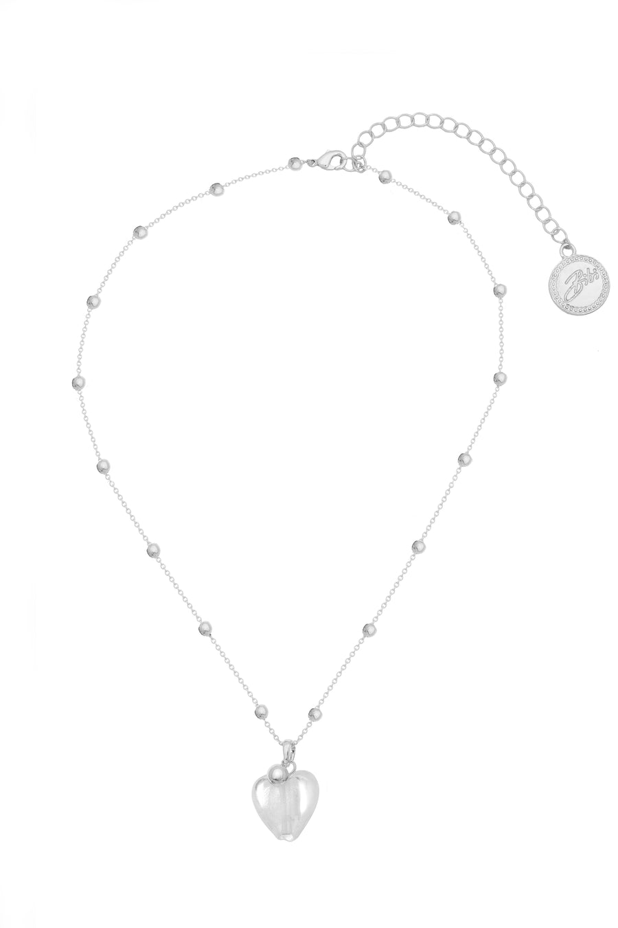 Bibi Bijoux Silver Frosted Murano Heart Necklace