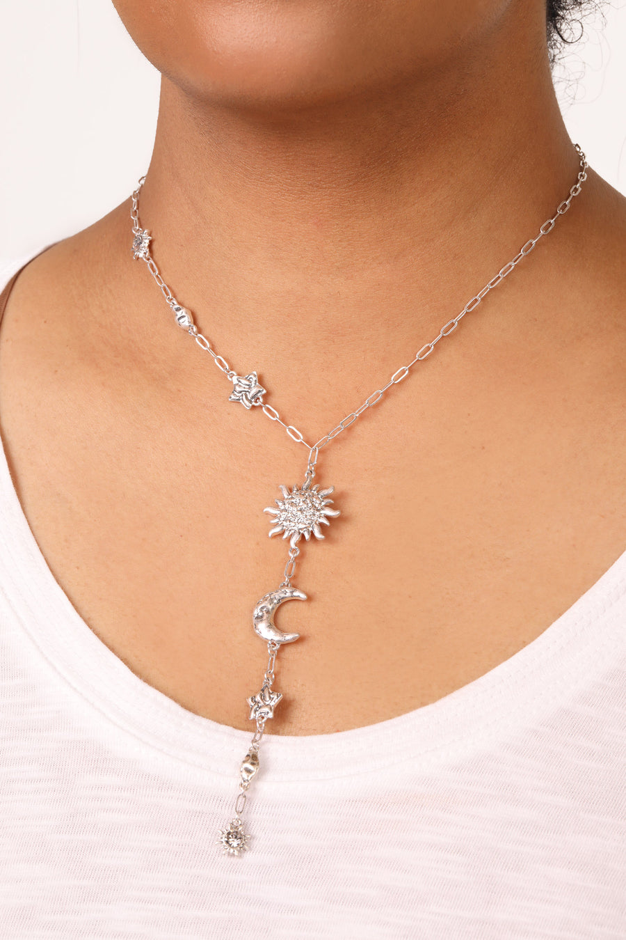 Bibi Bijoux Silver Cielo Lariat necklace