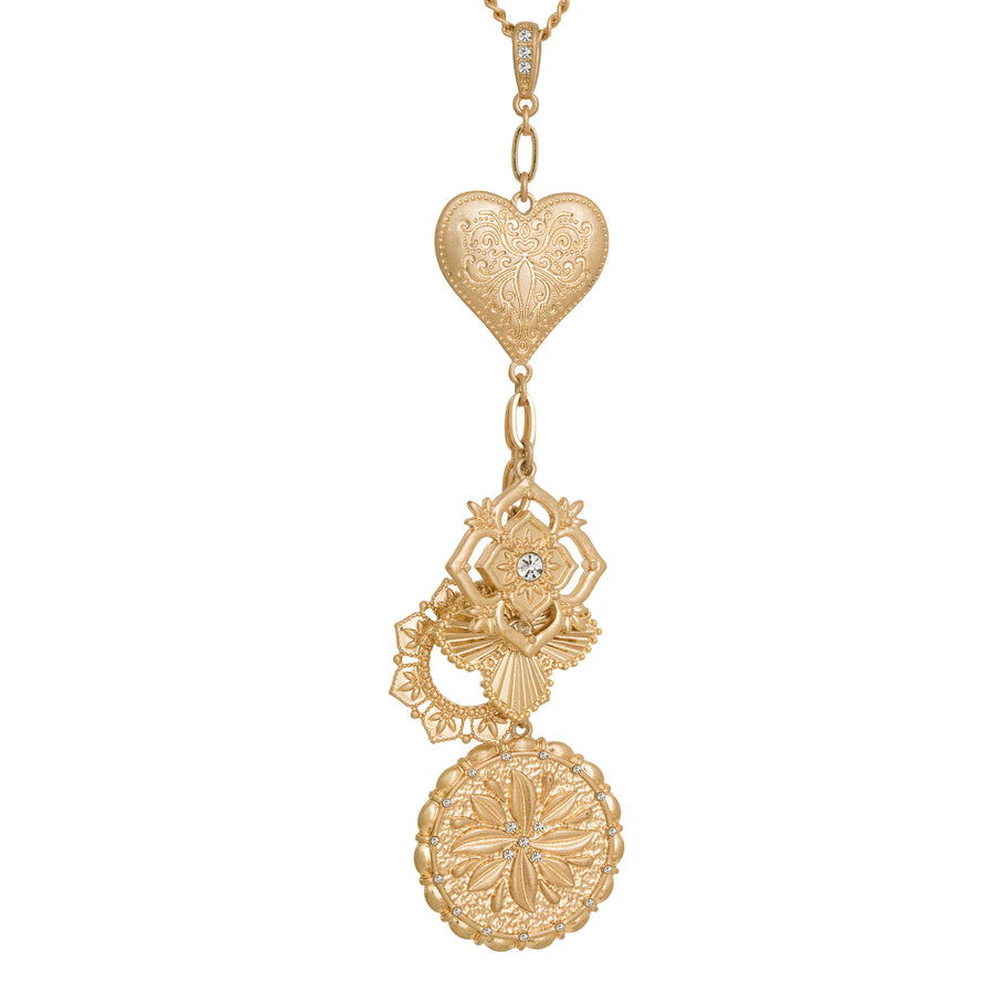 Bibi Bijoux Gold Love Struck Lariat Necklace
