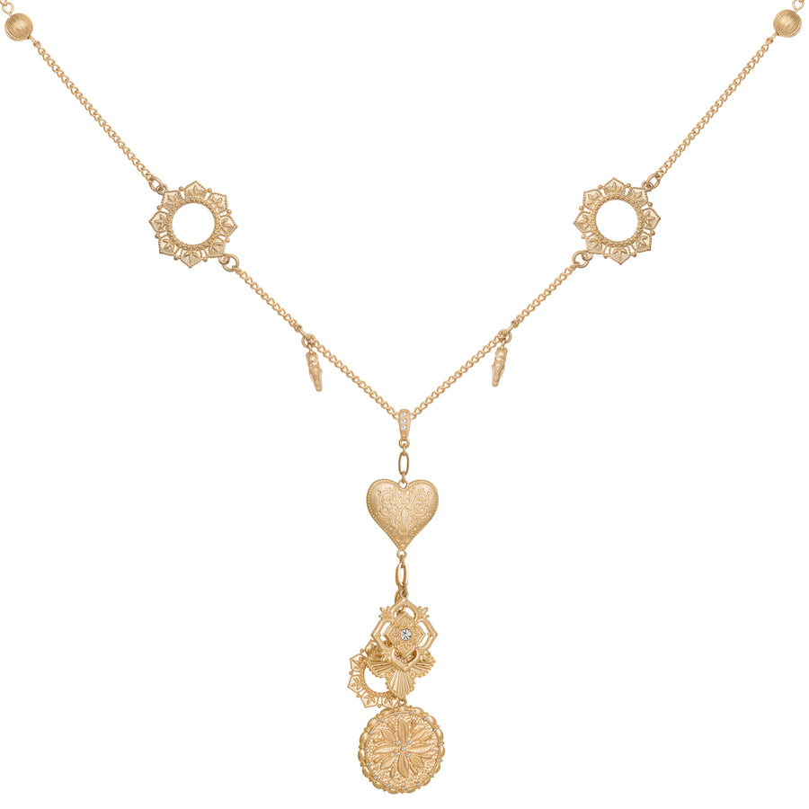 Bibi Bijoux Gold Love Struck Lariat Necklace